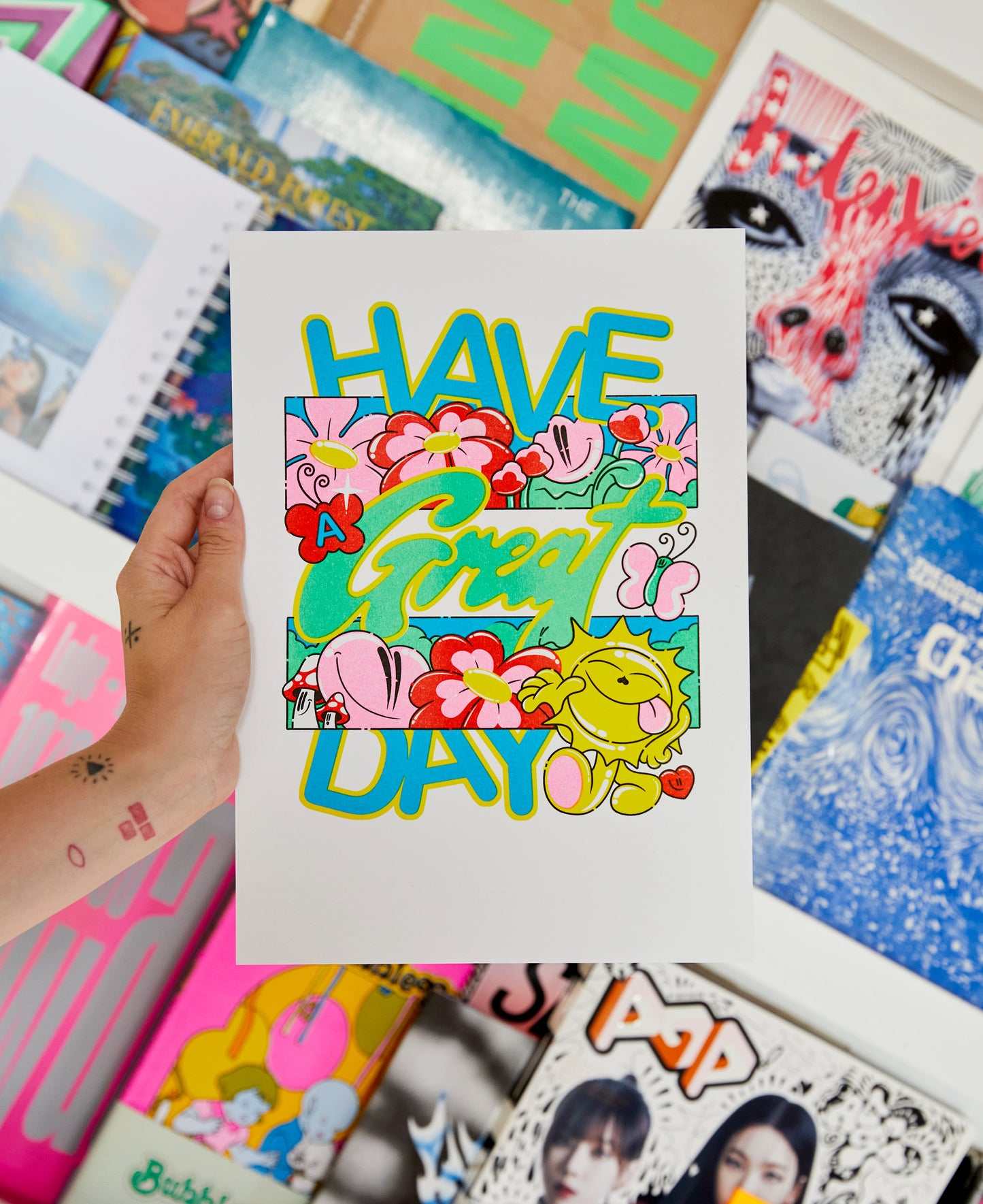 HAVE A GREAT DAY! risograph print